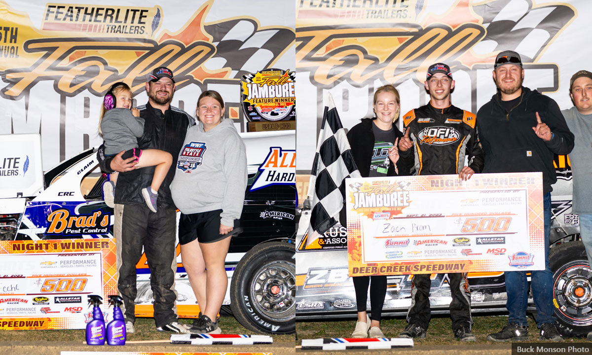 Trevor Fecht (left) and Zach Brom (right) won the two USRA B-Mod main events.